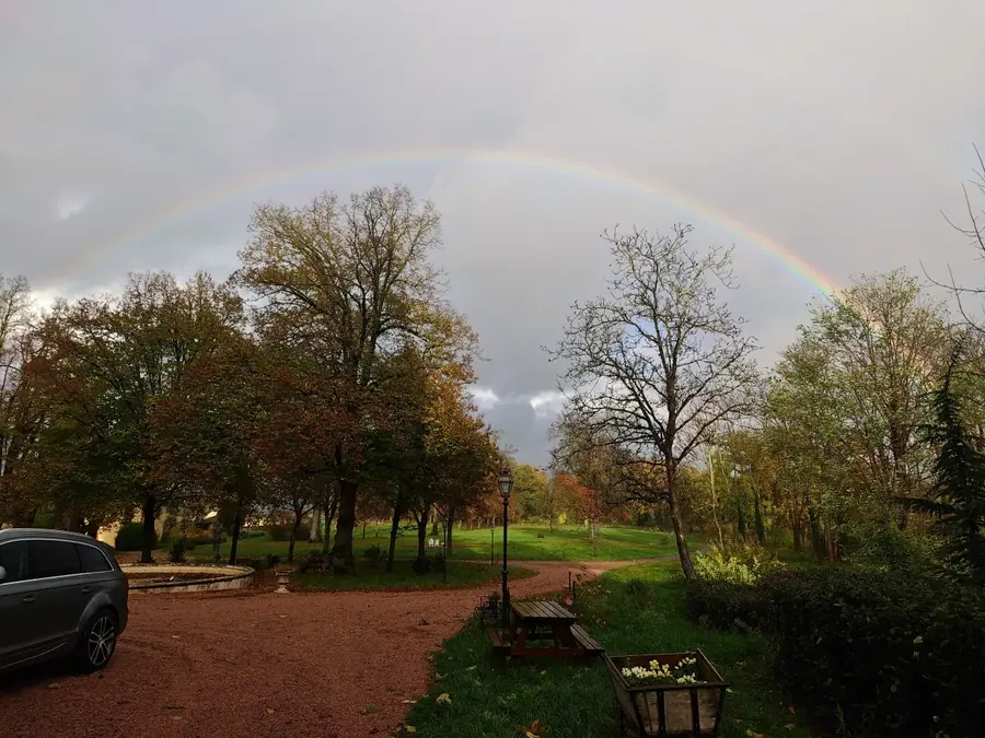 Rainbow over the estate waterways