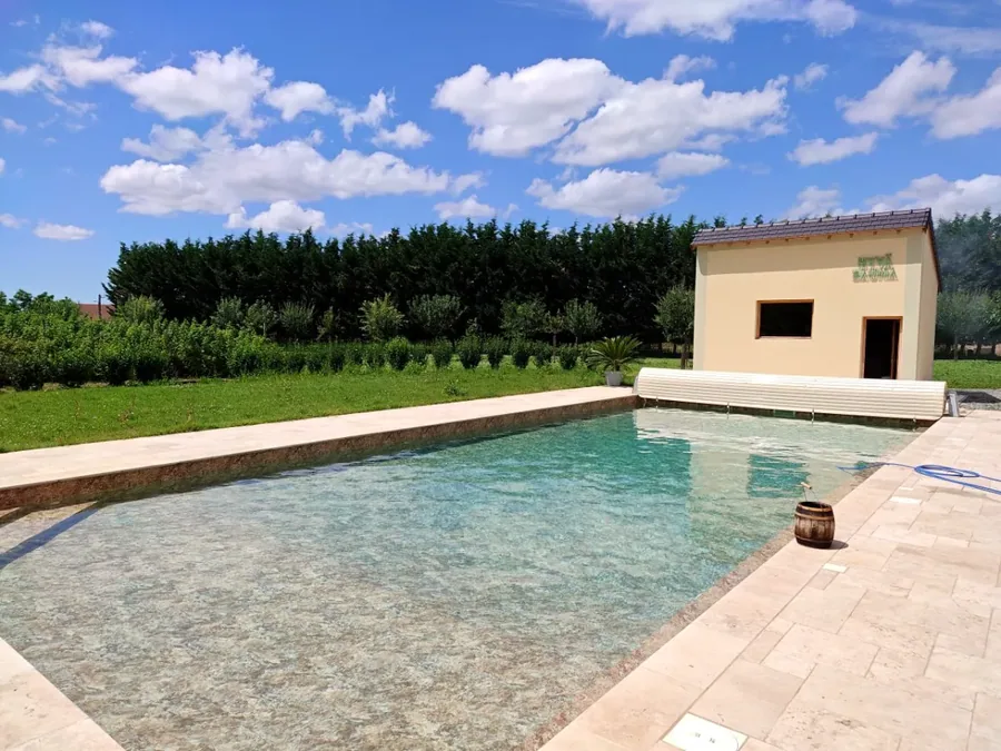 Poolhouse in summer