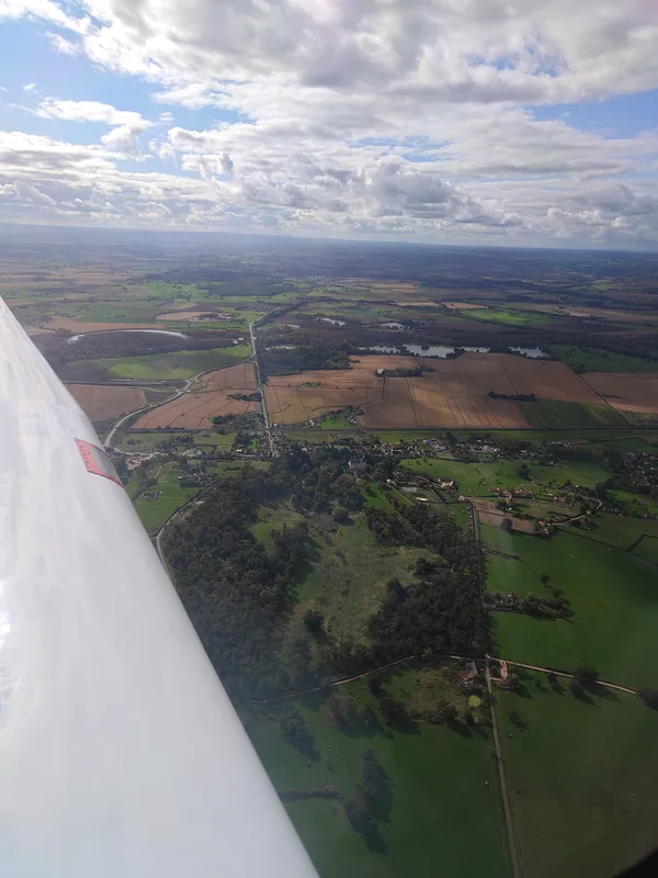The Bourbonnais countryside around the estate seen from the air