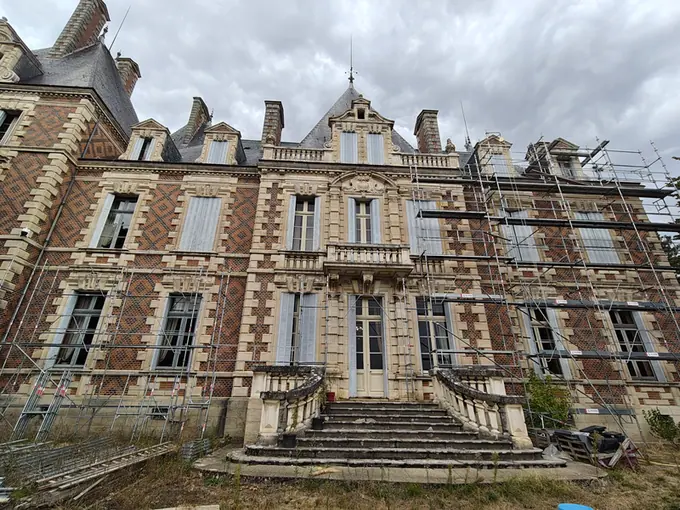 Restoration scaffolding around the grand external staircase
